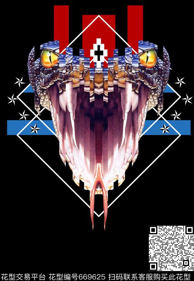 T桖卫衣印花切割蛇男装定位数码印花华亿平台下载（图片编号: 669625） - 瓦栏（Walan）