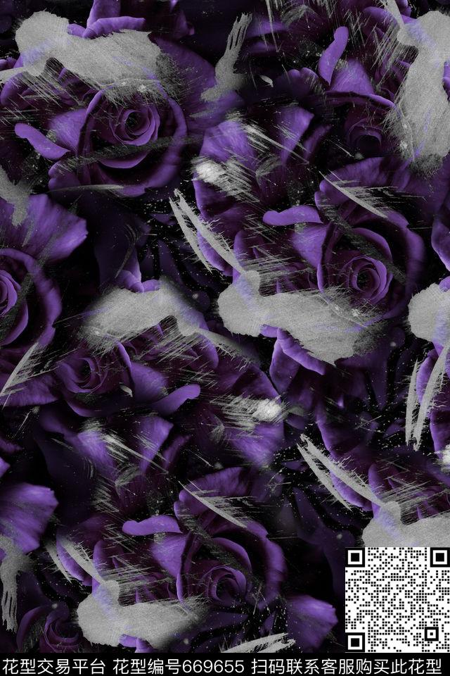 女装男装花卉数码印花华亿平台下载（图片编号: 669655） - 瓦栏（Walan）