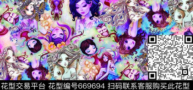动漫婴童卡通数码印花华亿平台下载（图片编号: 669694） - 瓦栏（Walan）