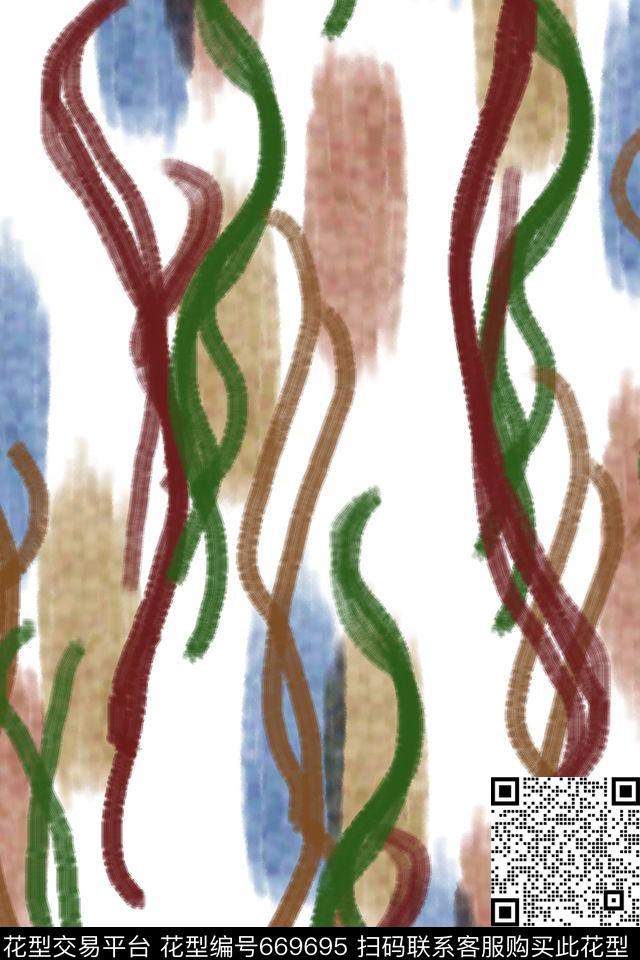 L.D~笔刷L.D~涂鸦L.D~线条传统印花华亿平台下载（图片编号: 669695） - 瓦栏（Walan）