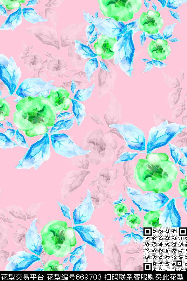 17春夏花卉小清新数码印花华亿平台下载（图片编号: 669703） - 瓦栏（Walan）