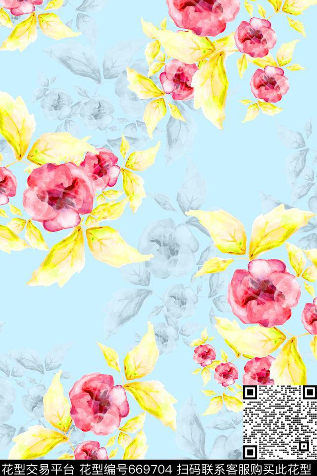 17春夏花卉小清新数码印花华亿平台下载（图片编号: 669704） - 瓦栏（Walan）