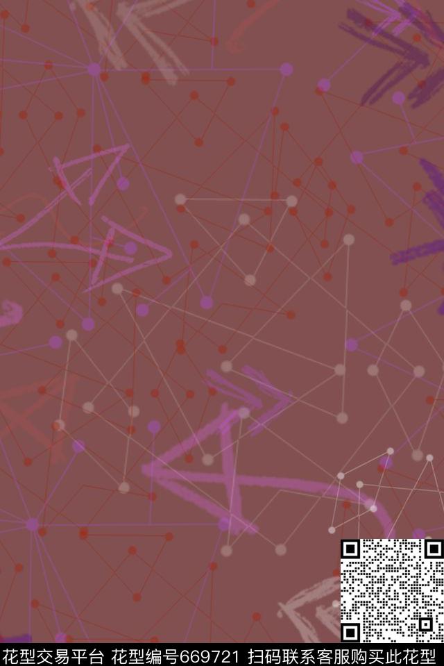 趣味迷幻几何数码印花华亿平台下载（图片编号: 669721） - 瓦栏（Walan）