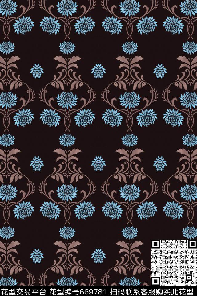 民族风花卉墙纸数码印花华亿平台下载（图片编号: 669781） - 瓦栏（Walan）