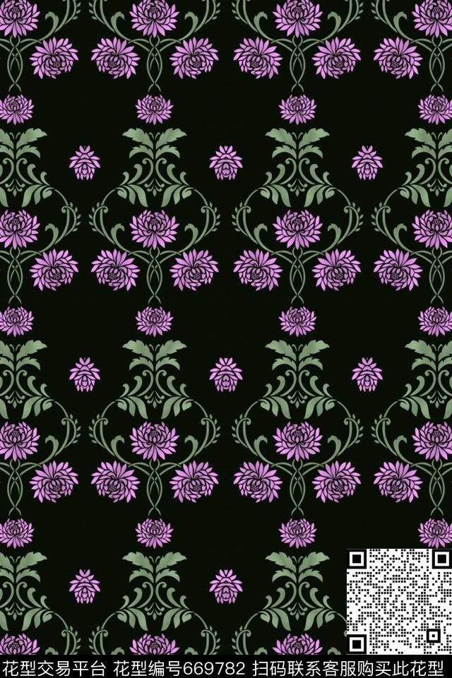 民族风花卉墙纸数码印花华亿平台下载（图片编号: 669782） - 瓦栏（Walan）