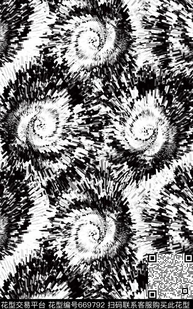 几何抽象发散数码印花华亿平台下载（图片编号: 669792） - 瓦栏（Walan）