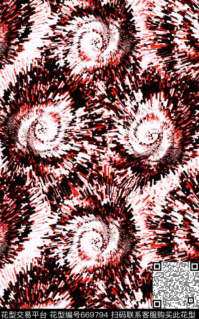 几何抽象发散数码印花华亿平台下载（图片编号: 669794） - 瓦栏（Walan）