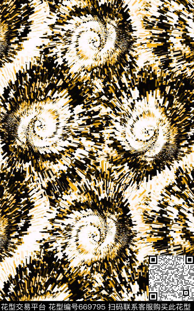 几何抽象发散数码印花华亿平台下载（图片编号: 669795） - 瓦栏（Walan）