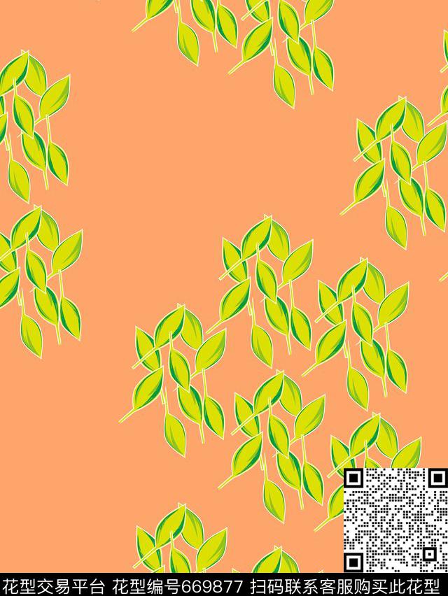 植物四方连续休闲传统印花华亿平台下载（图片编号: 669877） - 瓦栏（Walan）