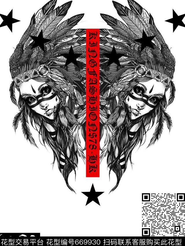 抽象几何潮牌数码印花华亿平台下载（图片编号: 669930） - 瓦栏（Walan）