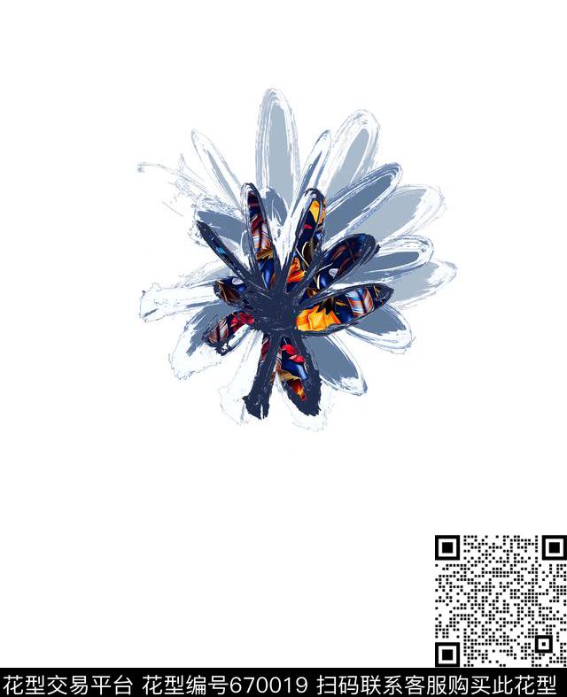 大花花卉数码印花华亿平台下载（图片编号: 670019） - 瓦栏（Walan）