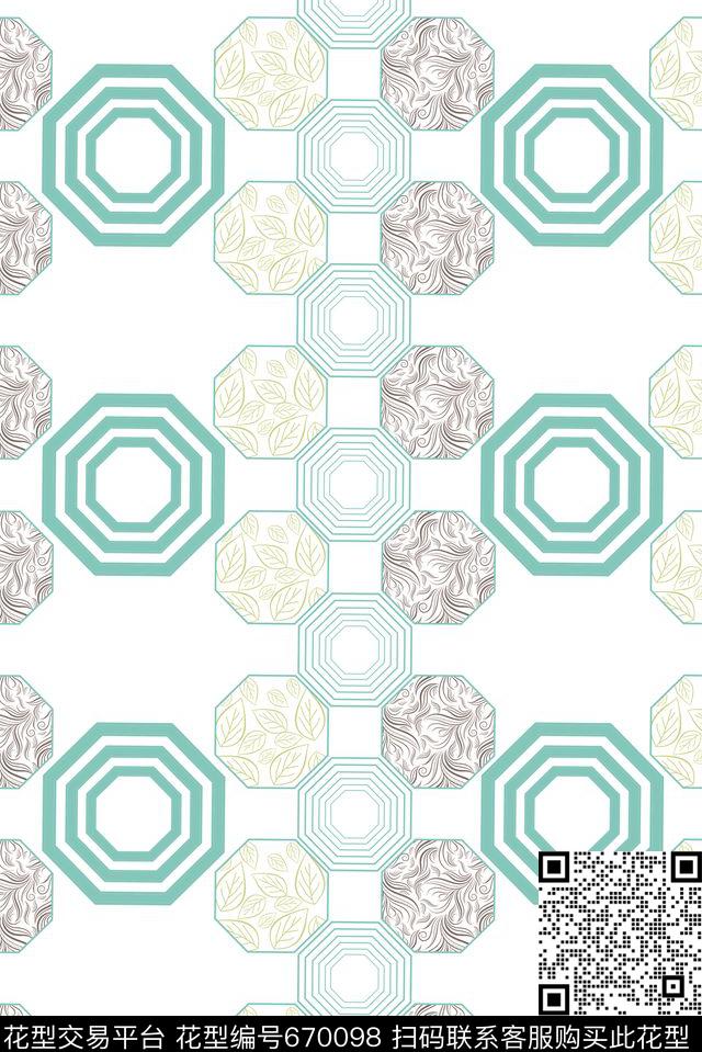 流行时尚创意几何数码印花华亿平台下载（图片编号: 670098） - 瓦栏（Walan）