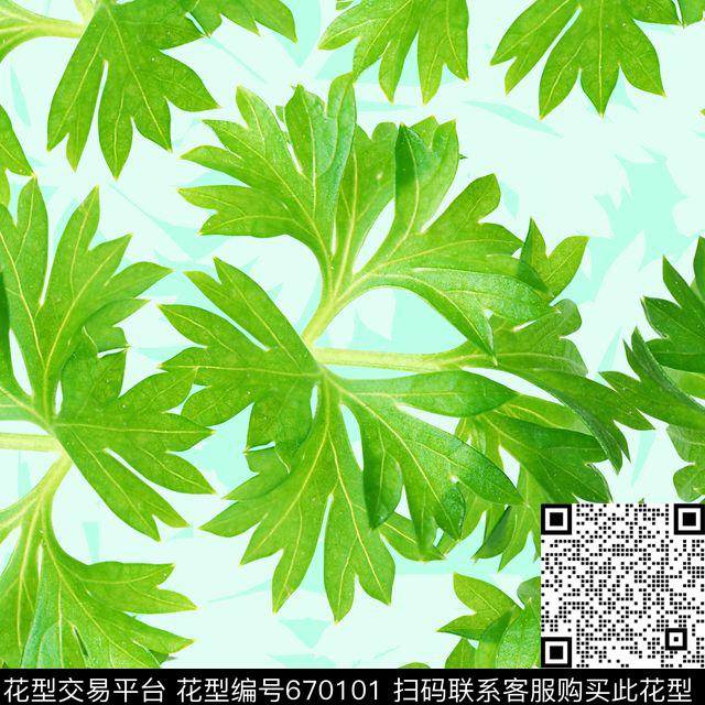 时尚潮流清爽女装清爽印花凉爽艳丽泳装植物树叶印花数码印花华亿平台下载（图片编号: 670101） - 瓦栏（Walan）