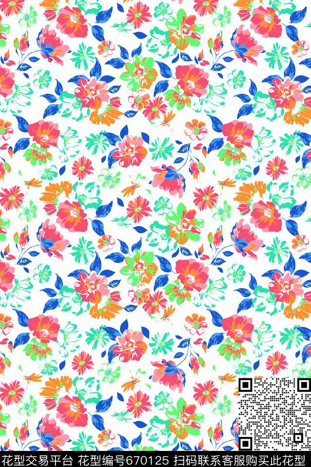 小碎花数码印花华亿平台下载（图片编号: 670125） - 瓦栏（Walan）