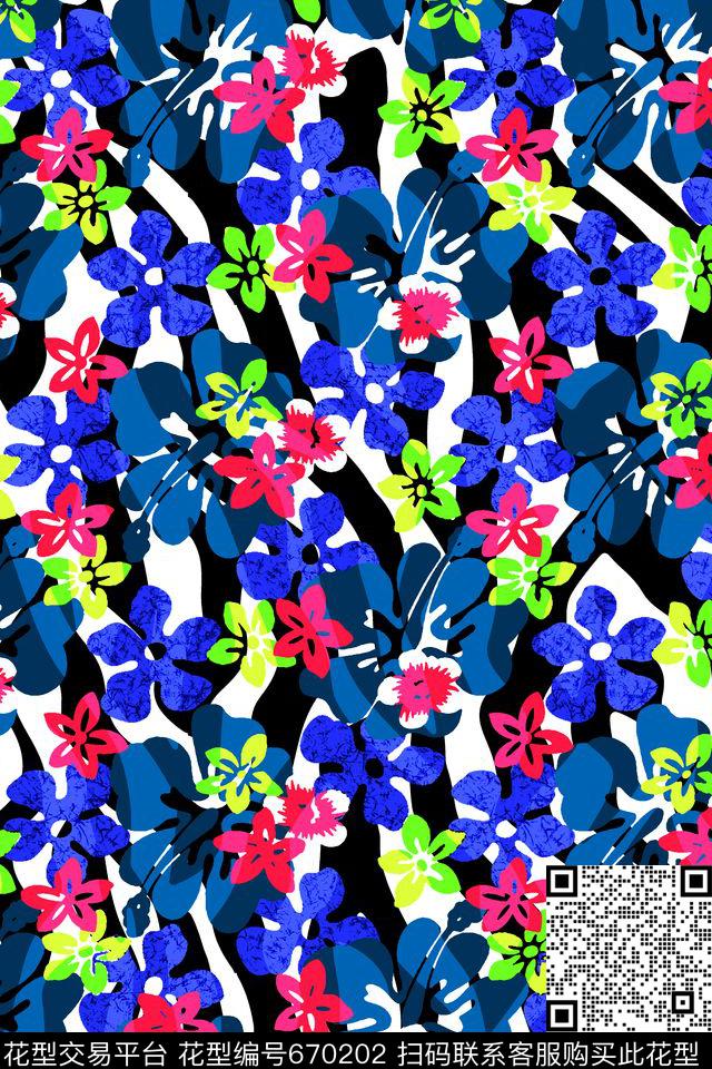 大花百合花朵传统印花华亿平台下载（图片编号: 670202） - 瓦栏（Walan）