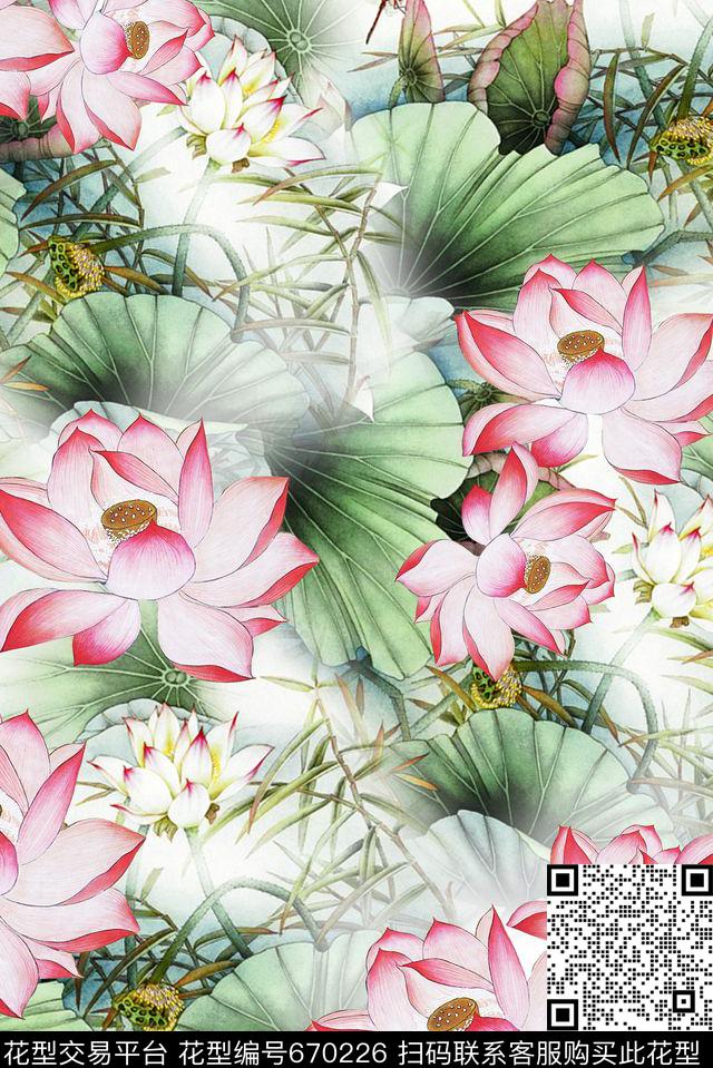 面料花花卉花朵数码印花华亿平台下载（图片编号: 670226） - 瓦栏（Walan）