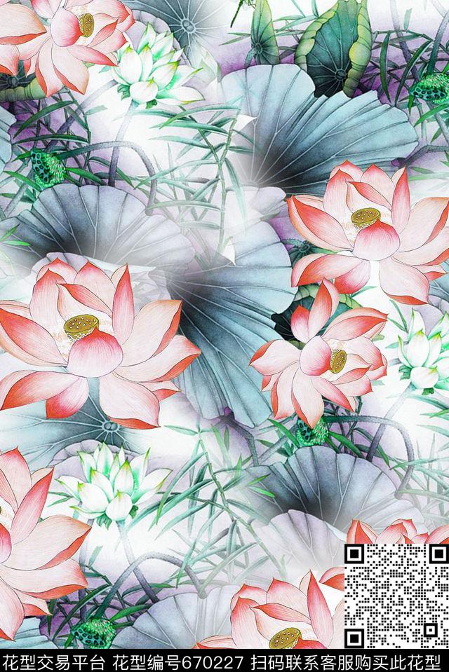 面料花花卉花朵数码印花华亿平台下载（图片编号: 670227） - 瓦栏（Walan）