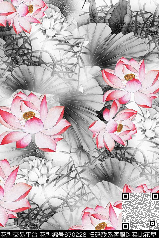 面料花花卉花朵数码印花华亿平台下载（图片编号: 670228） - 瓦栏（Walan）