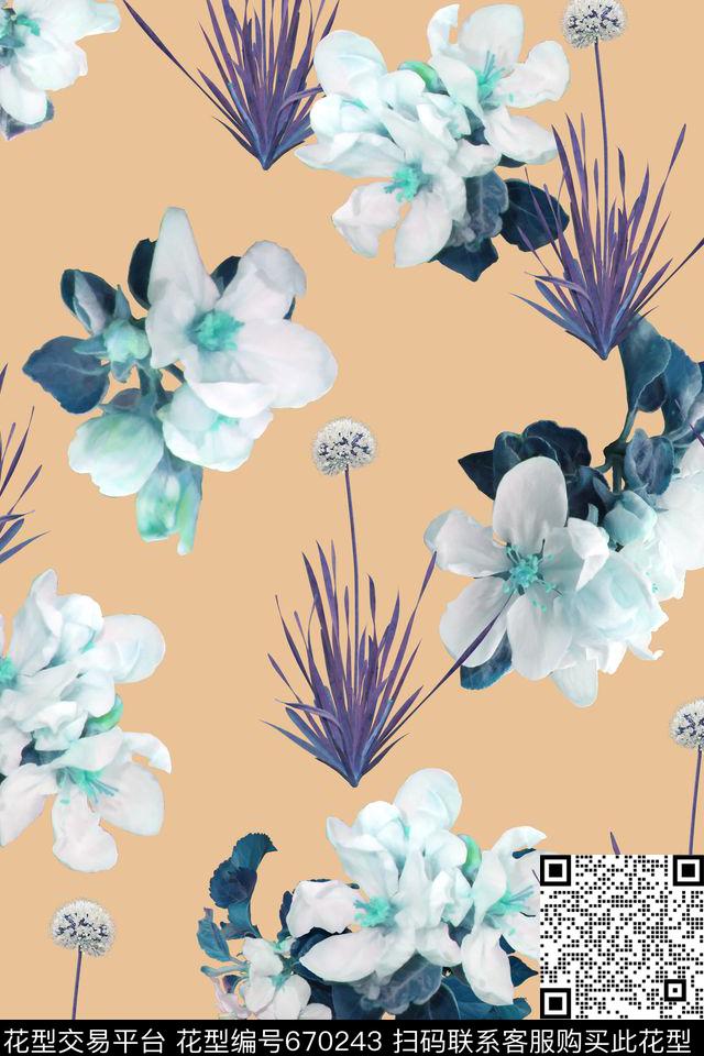花卉裙子夹克数码印花华亿平台下载（图片编号: 670243） - 瓦栏（Walan）