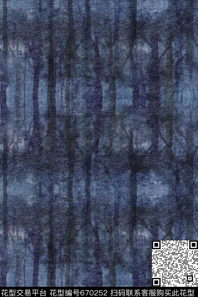 牛仔纹水洗纹水彩数码印花华亿平台下载（图片编号: 670252） - 瓦栏（Walan）