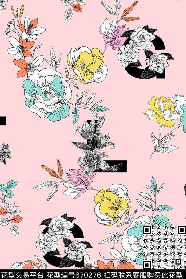 传统华亿平台休闲风字母传统印花华亿平台下载（图片编号: 670276） - 瓦栏（Walan）