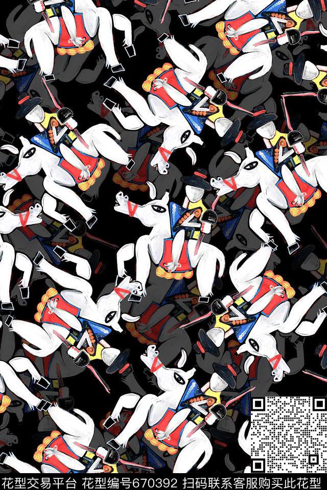 流行时尚抽象油画数码印花华亿平台下载（图片编号: 670392） - 瓦栏（Walan）