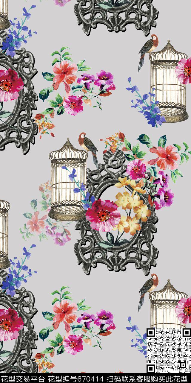 鸟笼欧式沙发数码印花华亿平台下载（图片编号: 670414） - 瓦栏（Walan）