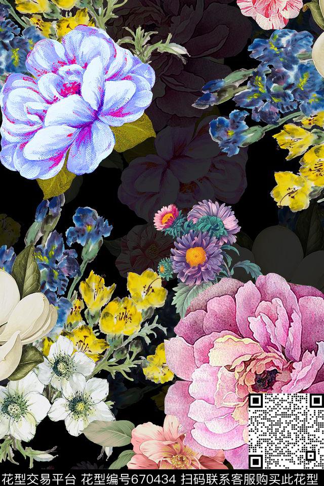女装花卉时尚数码印花华亿平台下载（图片编号: 670434） - 瓦栏（Walan）