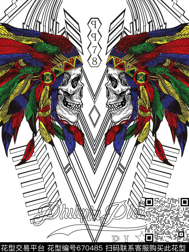 大牌潮牌几何数码印花华亿平台下载（图片编号: 670485） - 瓦栏（Walan）