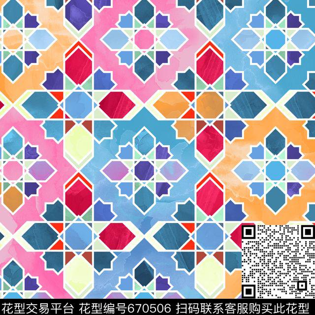 苏格兰格宫廷风部落数码印花华亿平台下载（图片编号: 670506） - 瓦栏（Walan）