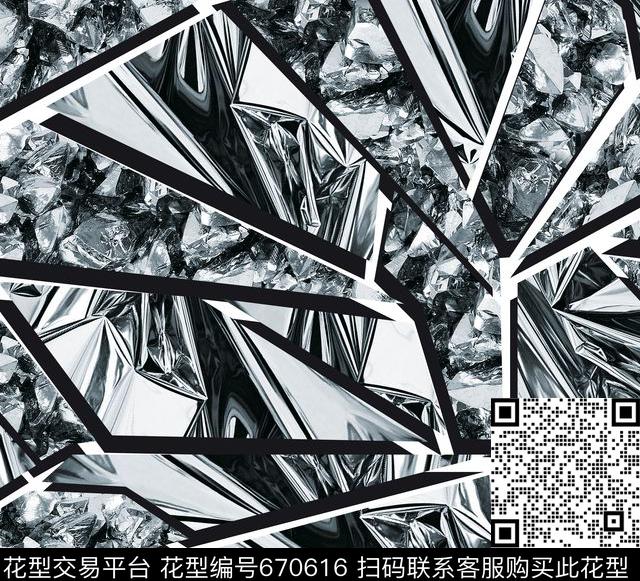 解构不规则几何几何数码印花华亿平台下载（图片编号: 670616） - 瓦栏（Walan）