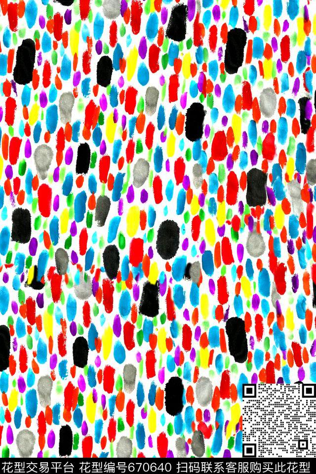 笔触手绘笔触水彩肌理数码印花华亿平台下载（图片编号: 670640） - 瓦栏（Walan）