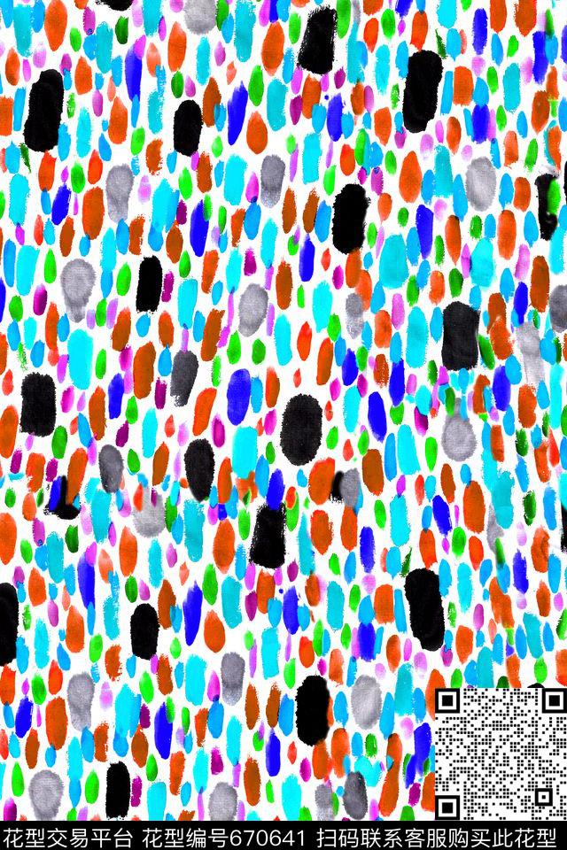 笔触手绘笔触水彩肌理数码印花华亿平台下载（图片编号: 670641） - 瓦栏（Walan）