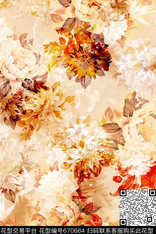 花卉数码女装数码印花华亿平台下载（图片编号: 670664） - 瓦栏（Walan）