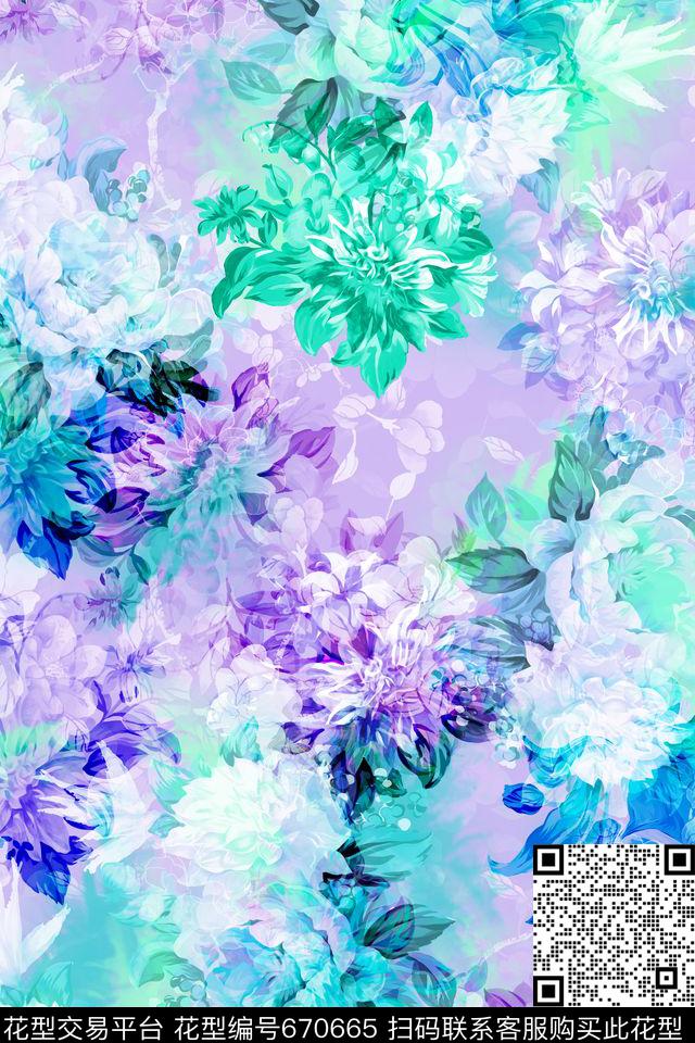 花卉数码女装数码印花华亿平台下载（图片编号: 670665） - 瓦栏（Walan）