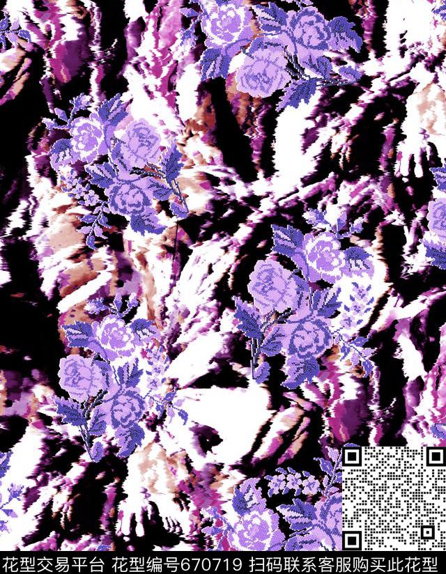 花朵花卉欧式数码印花华亿平台下载（图片编号: 670719） - 瓦栏（Walan）