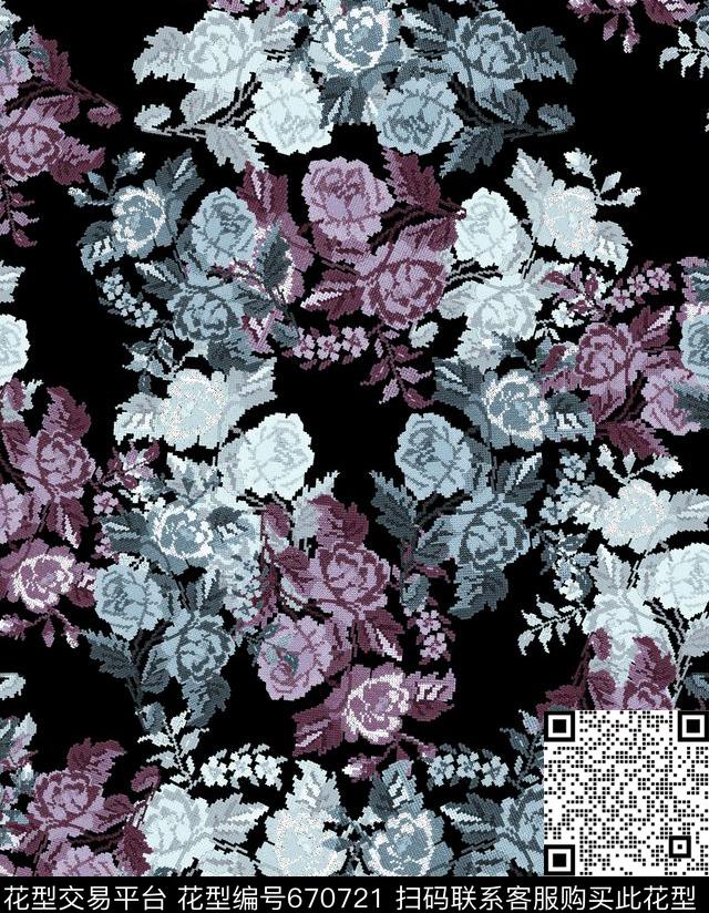 花朵花卉数码印花华亿平台下载（图片编号: 670721） - 瓦栏（Walan）