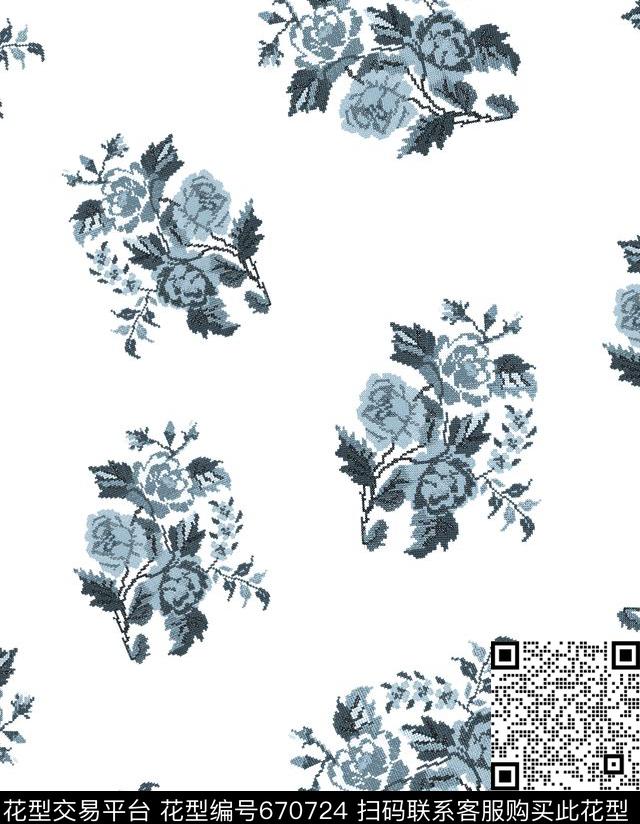 花朵花卉数码印花华亿平台下载（图片编号: 670724） - 瓦栏（Walan）