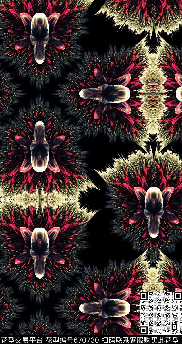 欧美时尚数码分形艺术数码印花华亿平台下载（图片编号: 670730） - 瓦栏（Walan）