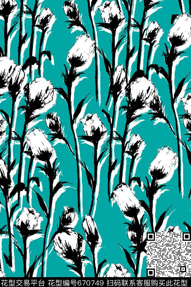 实色传统传统实色花朵传统印花华亿平台下载（图片编号: 670749） - 瓦栏（Walan）