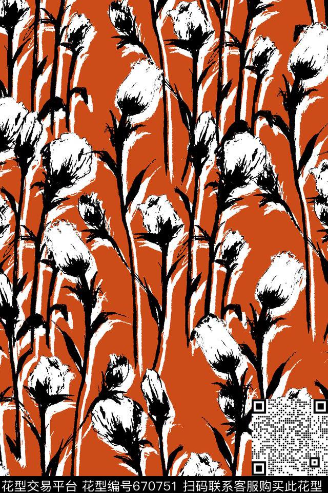 实色传统传统实色花朵传统印花华亿平台下载（图片编号: 670751） - 瓦栏（Walan）