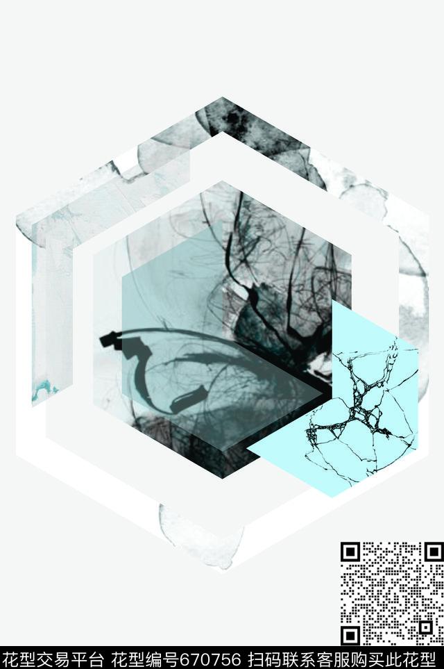 欧美格子纹理数码印花华亿平台下载（图片编号: 670756） - 瓦栏（Walan）