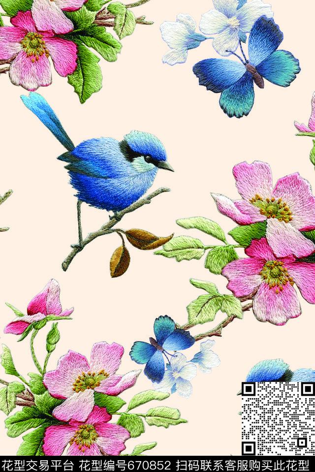 面料花花朵花卉数码印花华亿平台下载（图片编号: 670852） - 瓦栏（Walan）