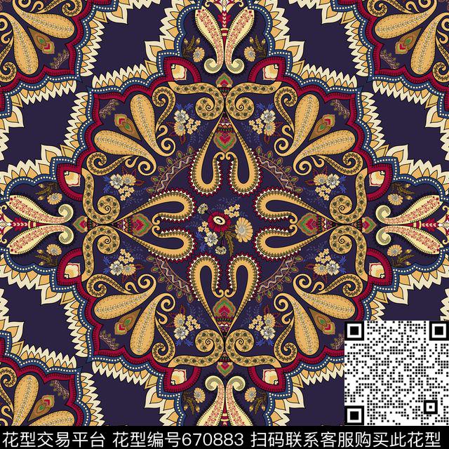 花卉佩里斯老年传统印花华亿平台下载（图片编号: 670883） - 瓦栏（Walan）