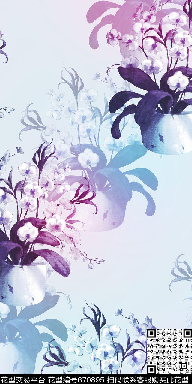 小碎花花朵花卉数码印花华亿平台下载（图片编号: 670895） - 瓦栏（Walan）
