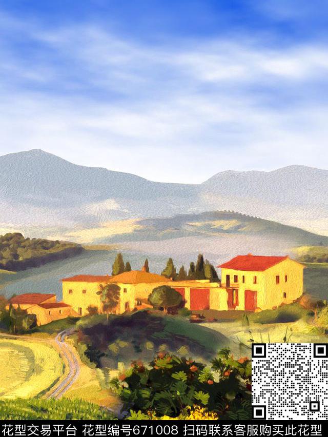 定位风景照片女装数码印花华亿平台下载（图片编号: 671008） - 瓦栏（Walan）