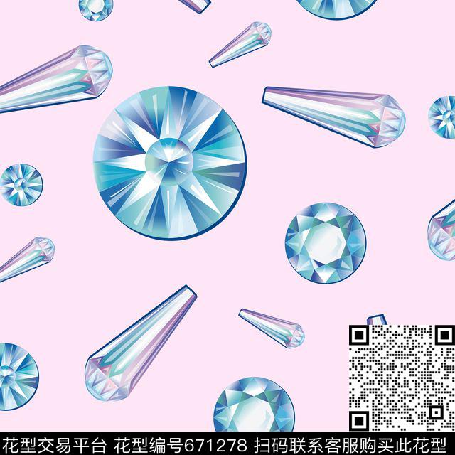 几何钻石宝石传统印花华亿平台下载（图片编号: 671278） - 瓦栏（Walan）