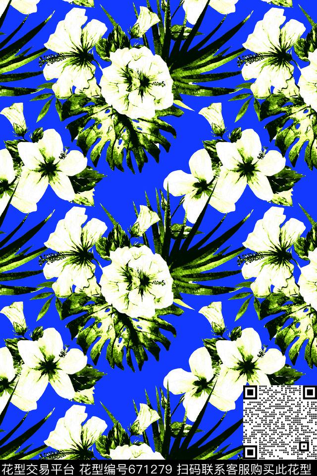 花朵花卉数码印花华亿平台下载（图片编号: 671279） - 瓦栏（Walan）