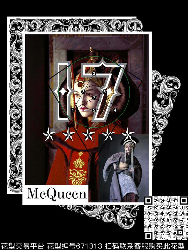 几何欧美人物数码印花华亿平台下载（图片编号: 671313） - 瓦栏（Walan）