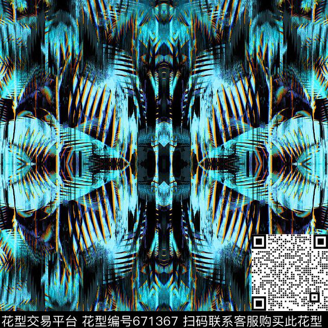 绿植树叶泳装棕榈树数码印花华亿平台下载（图片编号: 671367） - 瓦栏（Walan）